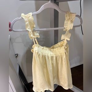 Fabrik Yellow Ruffle Top